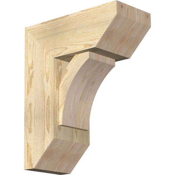 Ekena Millwork Thorton Slat Rough Sawn Bracket w/ Offset Brace, Douglas Fir, 8"W x 18"D x 22"H BKT0806X18X22THR06RDF - main